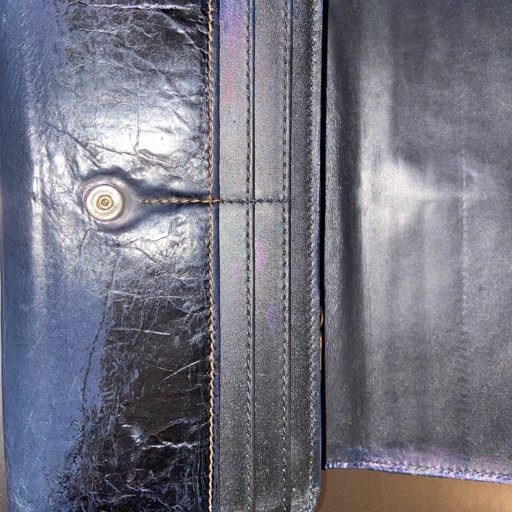 YSL Distressed Leather Chain Wallet - Authentic - Picture 7 of 10